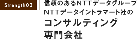 strength03 信頼のあるNTTデータグループNTTデータイントラマー社のコンサルティング専門会社