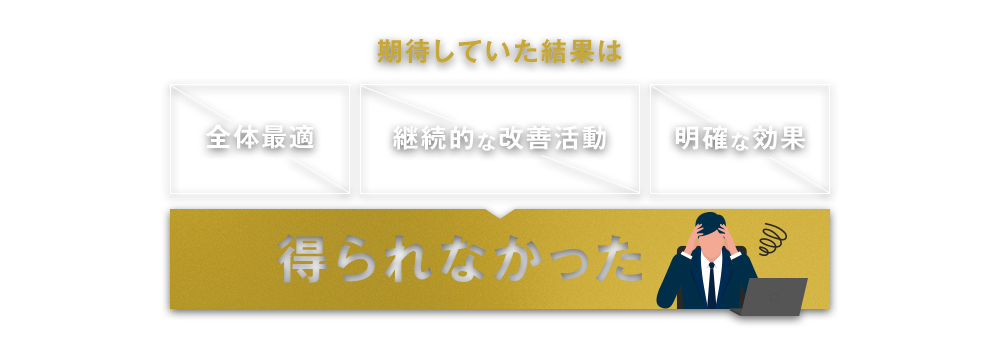 期待していた結果は得られなかった|全体最適|継続的な改善活動|明確な効果|